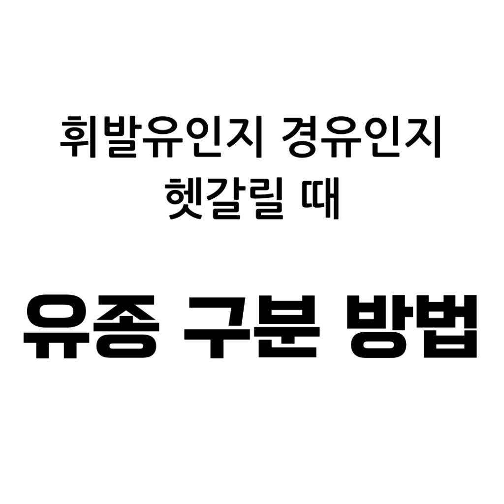 휘발유차 경유차 구분하는 방법
